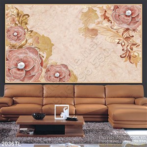 Tranh hoa giả ngọc trang trí phòng khách đẹp