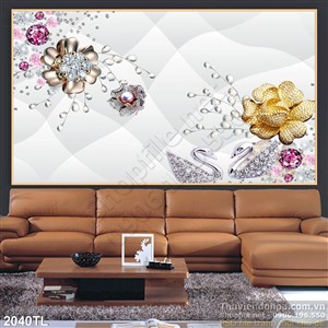 Tranh hoa ki cương, vàng nền cổ điển treo tường