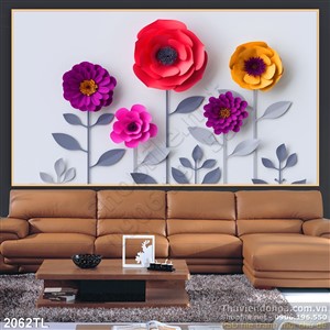 Tranh hoa hồng giấy trang trí phòng ngủ đẹp