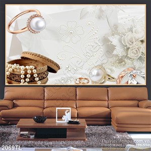 Tranh lụa 3D hoa hồng trang trí phòng ngủ