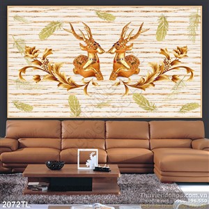 Tranh hươu nai trang trí phòng khách