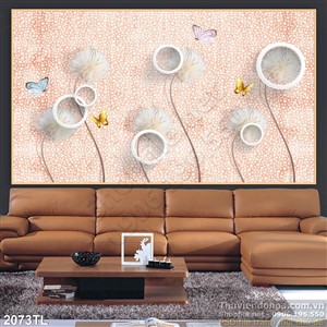 Tranh lụa 3D hoa dán tường đẹp