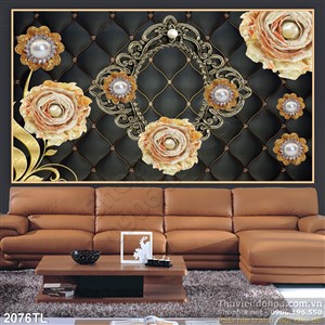 Tranh lụa 3D hoa hồng treo tường