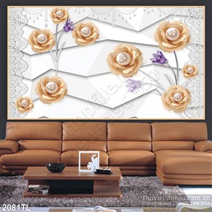 Tranh 3D hoa trang trí tường đẹp
