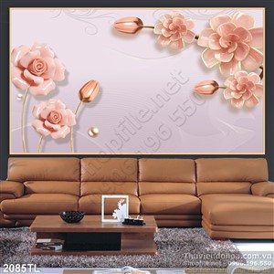 Tranh hoa hồng giả ngọc trang trí tường đẹp