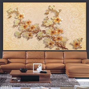 Tranh điêu khắc hoa mộc lan đẹp
