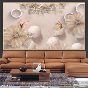 Tranh 3D hoa trang trí treo tường đẹp