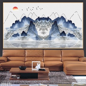 Tranh thủy mặc hiện đại trnasg trí tường
