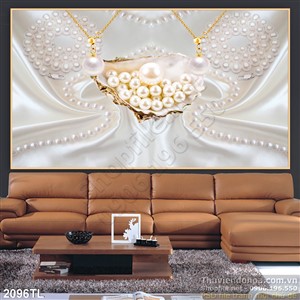 Tranh lụa 3D ngọc trai trang trí tường