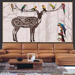 Tranh nai decor tường đẹp