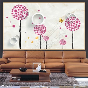 Tranh 3D hoa trang trí tường đẹp