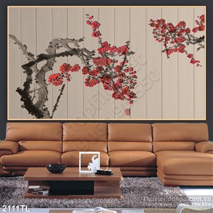 Tranh hoa đào trang trí tường đẹp