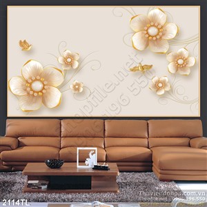 Tranh hoa Mai 3D trang trí phòng ngủ