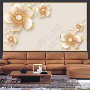 Tranh hoa 3D dán tường đẹp