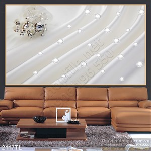 Tranh lụa 3D hoa kim cương trang trí phòng ngủ
