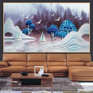 Tranh điêu khắc cây hiện đại trang trí phòng