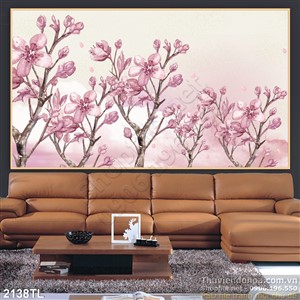 Tranh màu nước hoa trang trí phòng khách