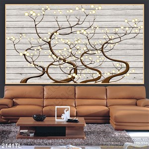 Tranh 3d hoa mai đẹp trang trí phòng khách