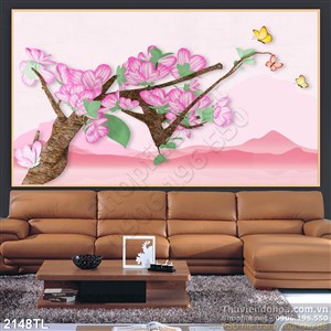 Tranh hoa Đào trang trí tường