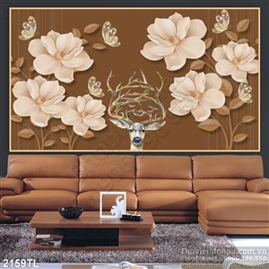 Tranh hoa 3D dán tường đẹp