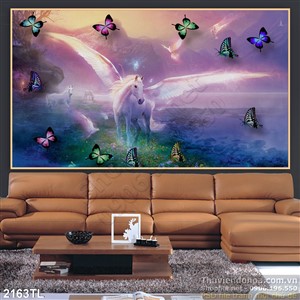 Tranh lụa 3D phong cảnh trang trí tường