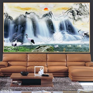 Tranh sơn dầu phong thủy treo tường