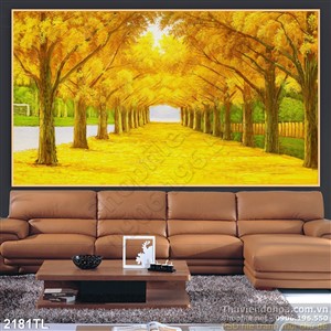 Tranh sơn dầu con đường treo tường đẹp