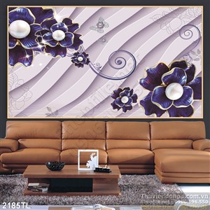 Tranh 3D hoa trang trí phòng khách