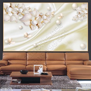 Tranh lụa 3D hoa nghệ thuật trang trí phòng ngủ