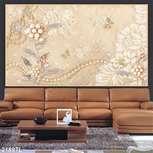 Tranh lụa 3D hoa trang trí tường đẹp