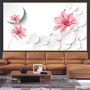 Tranh 3D hoa trang trí phòng bếp