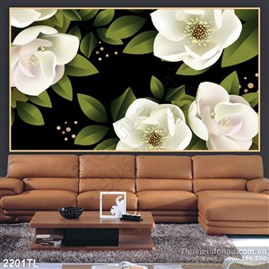 Tranh hoa 3D nghệ thuật trang trí tường