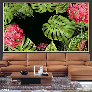 Tranh hoa 3D trang trí phòng ngủ