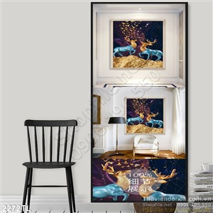 Tranh hươu nghệ thuật treo tường phòng khách