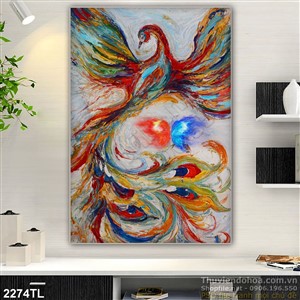 Tranh phượng hoàng in kính UV đẹp