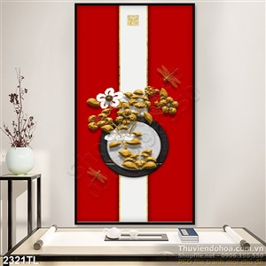 Tranh 3D hoa mai vàng đẹp