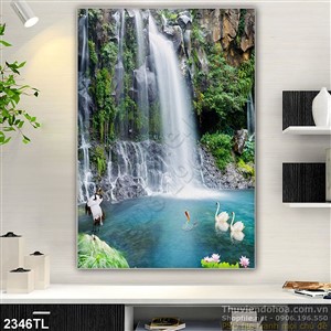 Tranh phong thủy thác nước trang trí tường