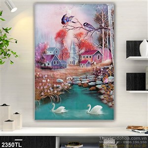 Tranh sơn dầu Châu Âu trang trí phòng ngủ