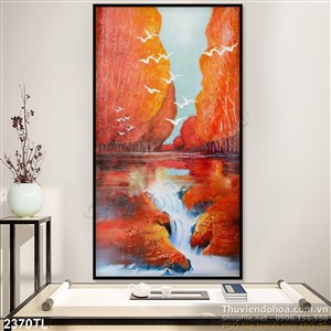 Tranh sơn dầu thác nước nghệ thuật