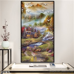Tranh sơn dầu phong cảnh làng quê Châu Âu