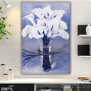 Tranh sơn dầu hoa Vân môn nghệ thuật