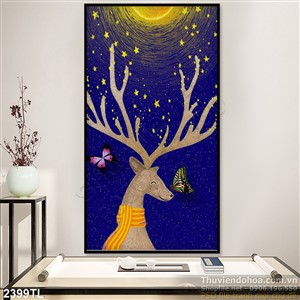 Tranh nai nghệ thuật trang trí tường phòng khách