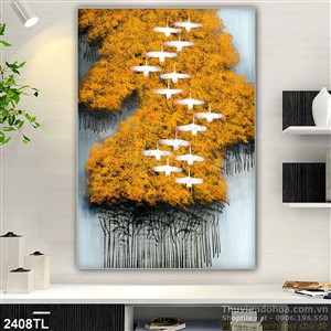 Tranh sơn dầu nghệ thuật đàn chim bồ câu