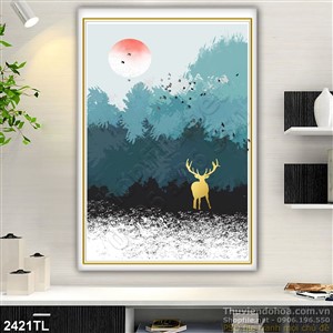 Tranh màu nước nghệ thuật trang trí phòng khách