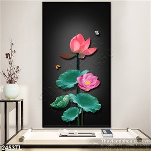 Tranh hoa Sen trang trí tường nghệ thuật