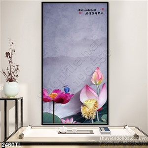 Tranh sơn dầu hoa Sen nghệ thuật