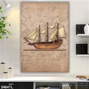 Tranh giả ngọc thuyền buồm treo tường đẹp