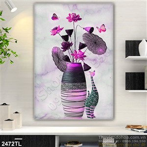 Tranh bình hoa in gạch chất lượng