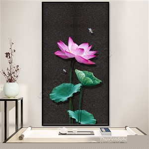 Tranh phong thủy hoa Sen treo tườngphòng khách