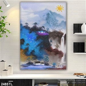 Tranh sơn dầu làng quê đẹp